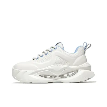 MOERBAI Lava Series Breathable Height Increase Low Top Chunky Sneakers Men's White Blue