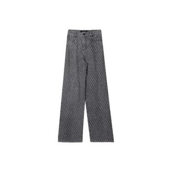 ANNAKIKI Jeans Men's Black Background Pattern