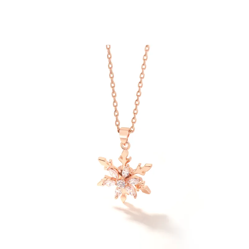 AJIDOU Rhinestone Necklaces Women's Rose Gold Silver-2