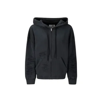 MM6 Maison Margiela Distressed Zip Up Hoodie