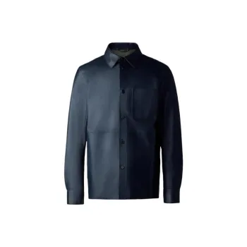 MACKAGE FW/AW24 Leather Jacket Men's Marine Blue