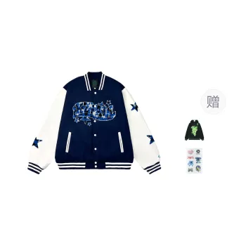 KZDALL Baseball Jacket Unisex Navy Blue