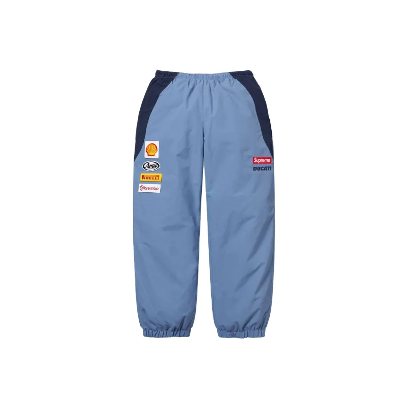 Supreme X DUCATI SS24 WEEK16 Track Pant   Unisex Sport Pants With Logo Print And Color Block Design-4