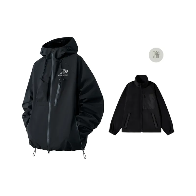PISYPOX Waterproof And Windproof Windbreaker Jacket Unisex Black-7
