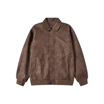GEOFFREY B. SMALL Leather Jacket Unisex Coffee