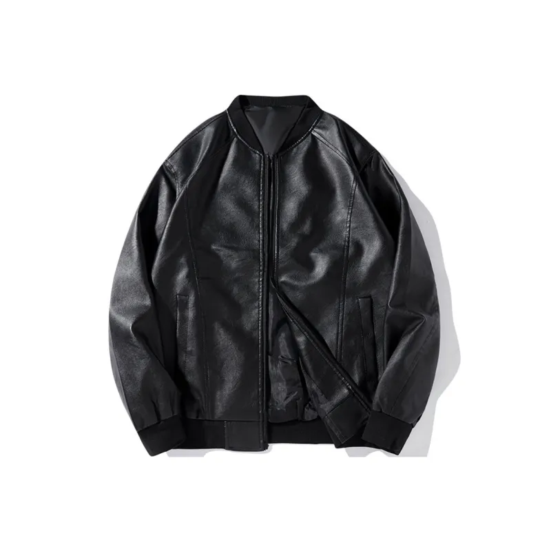 ADOONGA Leather Jacket Unisex Black-0