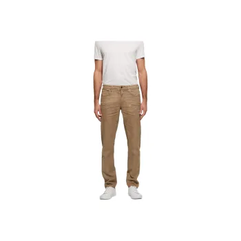 GUESS Coated Denim Slim Tapered Zip Jeans Jeans Men's Isotope Brown