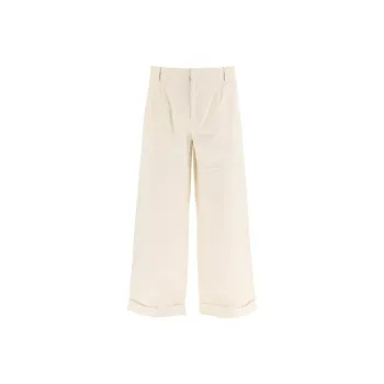 ETRO Wide Leg Turn Up Hem Trousers