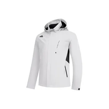 QIAODAN Trench Coat Men's Smoke White/Black