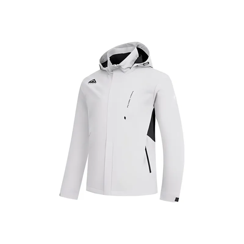 QIAODAN Trench Coat Men's Smoke White/Black-0