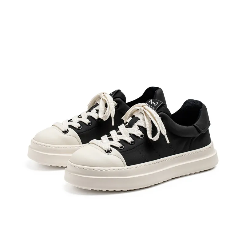 MIIOW Slip Resistant, Abrasion Resistant, Breathable Low Top Skateboard Shoes Men's Black Box-1