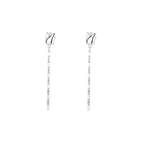PHOENIXSILY 999 Fine Silver Stud Earrings Women's