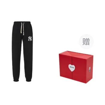 New Era Solid Color Adjustable Elastic Band Design Casual Cuffed Pants Sweatpants, Fall Unisex Black