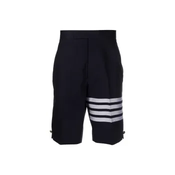 THOM BROWNE 4 bar Stripe Cotton Shorts