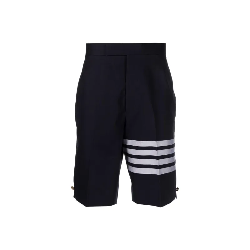 THOM BROWNE 4 bar Stripe Cotton Shorts-0
