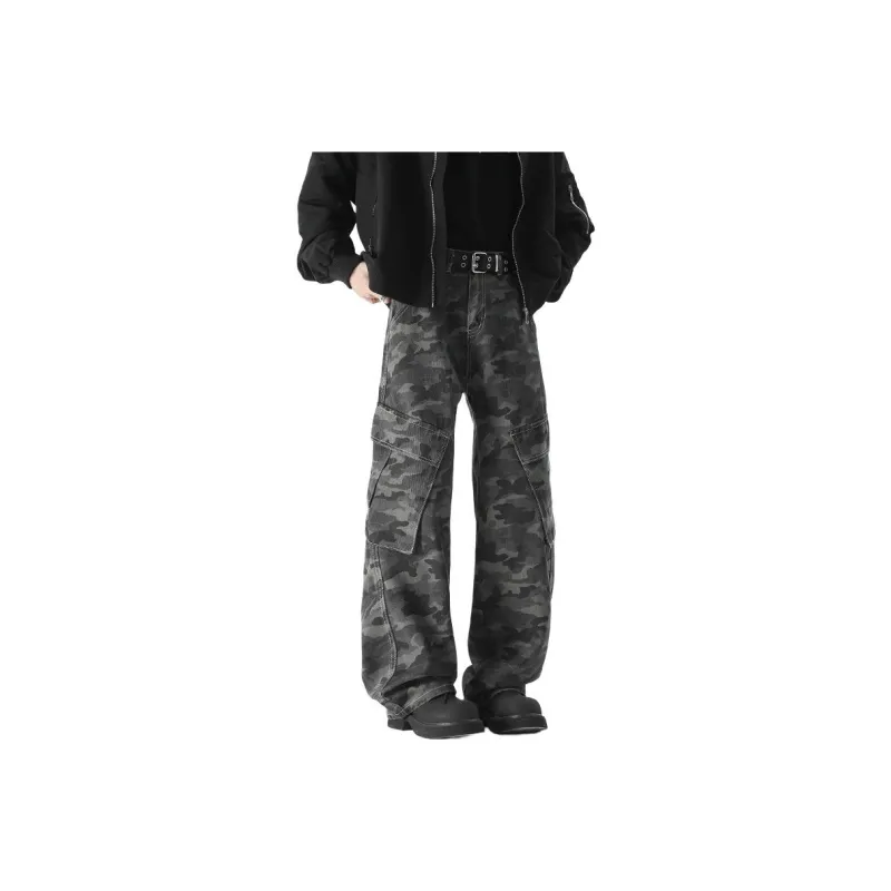 Humanism 1986 Jeans Unisex Camouflage Gray-0
