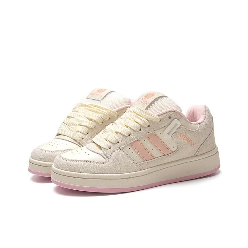 STUR YSN Wear resistant And Lightweight Low Top Skateboard Shoes Women's Gray Pink-1