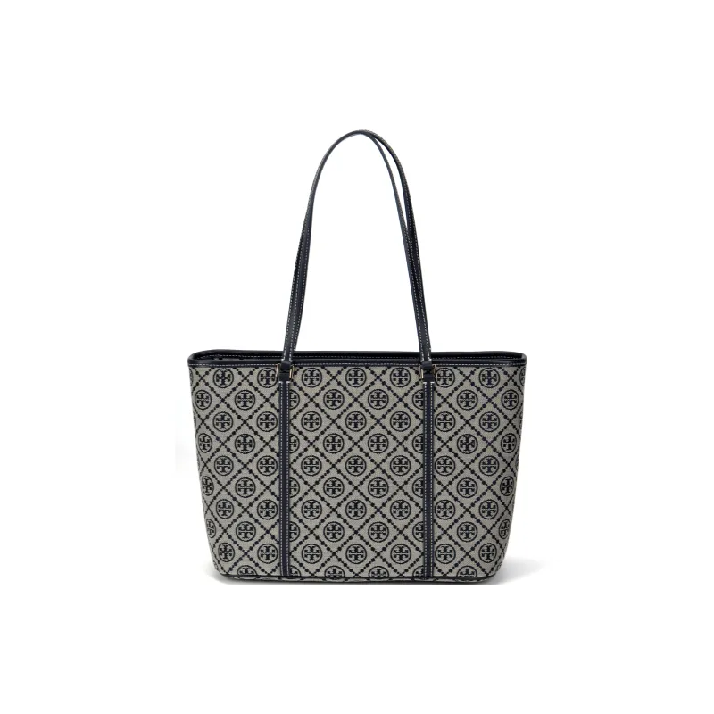 TORY BURCH T Monogram Small Zip Tote Navy-2