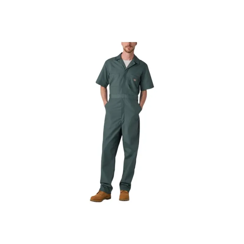 Dickies Short Sleeve Coveralls Jumpsuit Men's Green-0