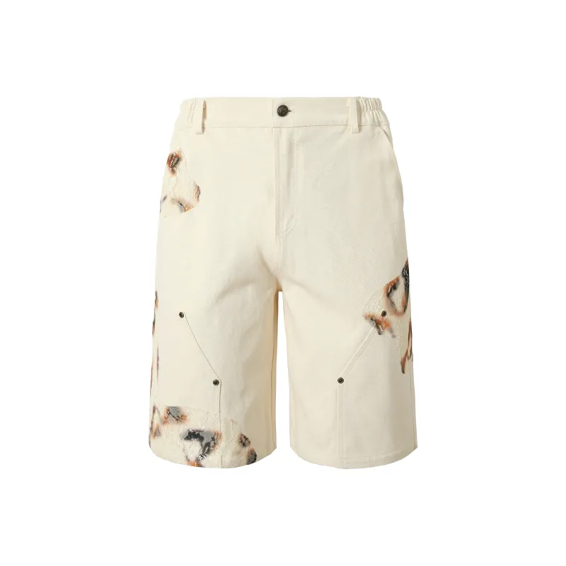 YADcrew Casual Shorts Unisex Ecru-0