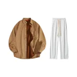 Clothing Set (Top in Caramel+Bottom in White)
