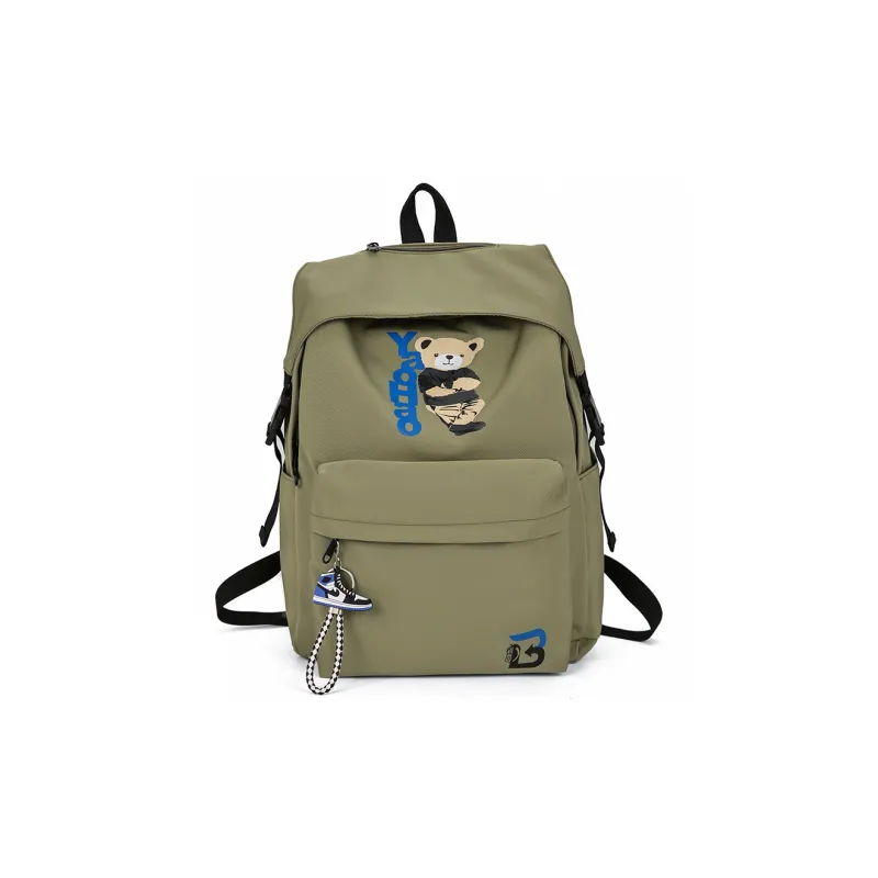 URBAN FOREST Nylon Backpack Unisex Army Green/Dark Blue/Gray/Yellow/Black-0
