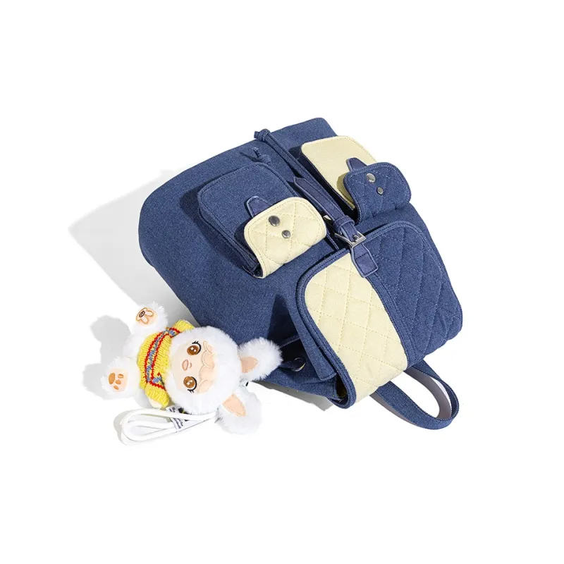 Vigno Synthetic Leather Backpack Women's Blue-2