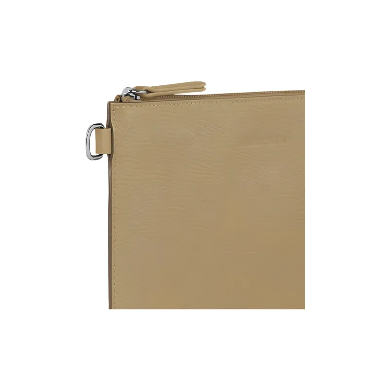 LONGCHAMP Roseau Essential Cow Leather Clutch Women's Khaki-3