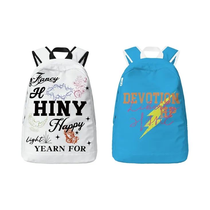 HINY Polyester Backpack Unisex White-42