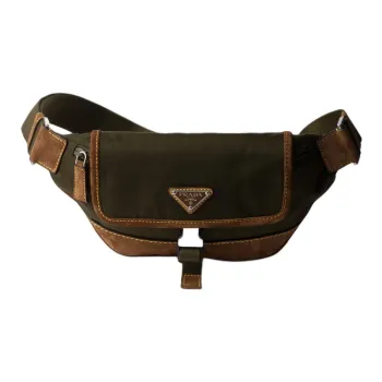 PRADA Re Nylon One Shoulder Crossbody Fanny Pack Men's Olive Green