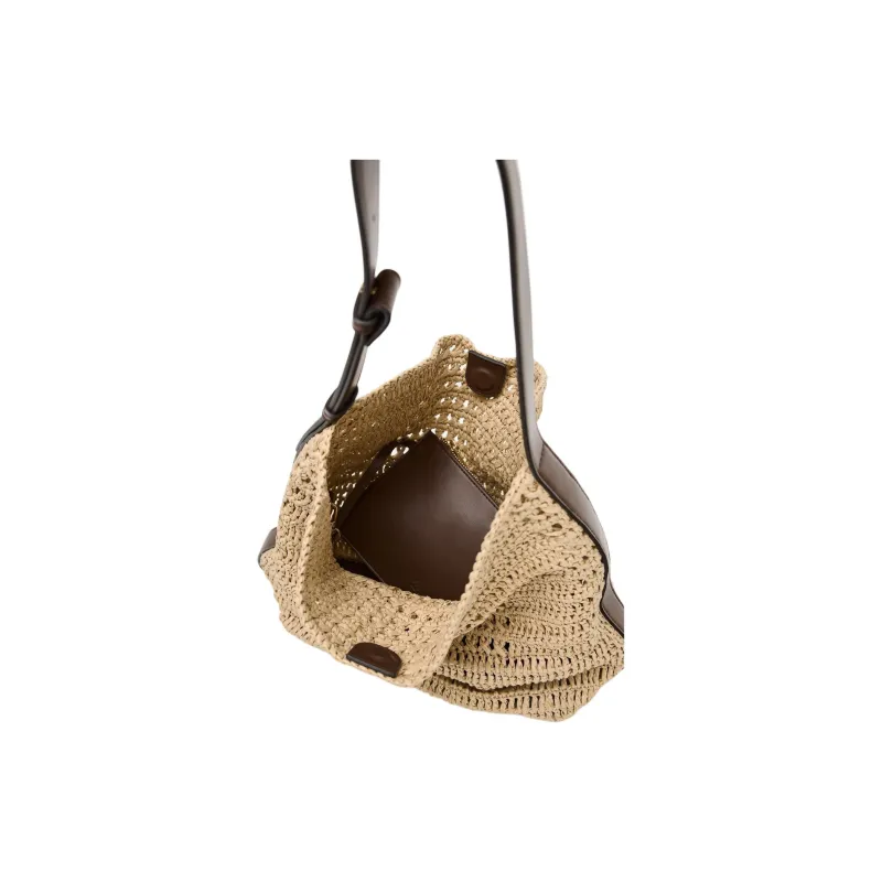 ZARA Cellulose Material Bucket Bag, Shoulder Bag Tubas Women's Light Beige-4