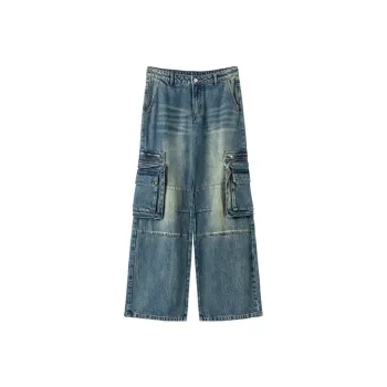 NO ONE ELSE x QQ XUANWU Jeans Unisex Denim Blue