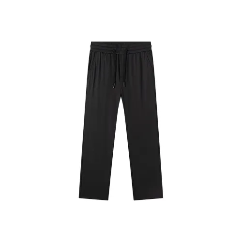 Jean West Business Straight Fit Pants Solid Color Stretch Thin Ice Silk Summer Men's Black