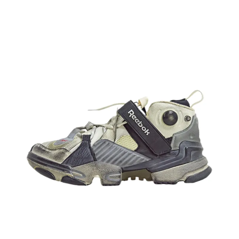 Vetements x Reebok Anti Slip Wear Resistant Low Top Casual Shoes Unisex Gray White-0