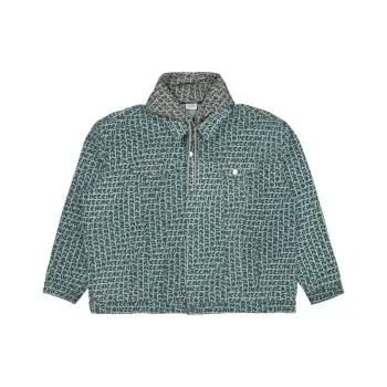 Vetements Hooded Gothic Monogram Denim Jacket