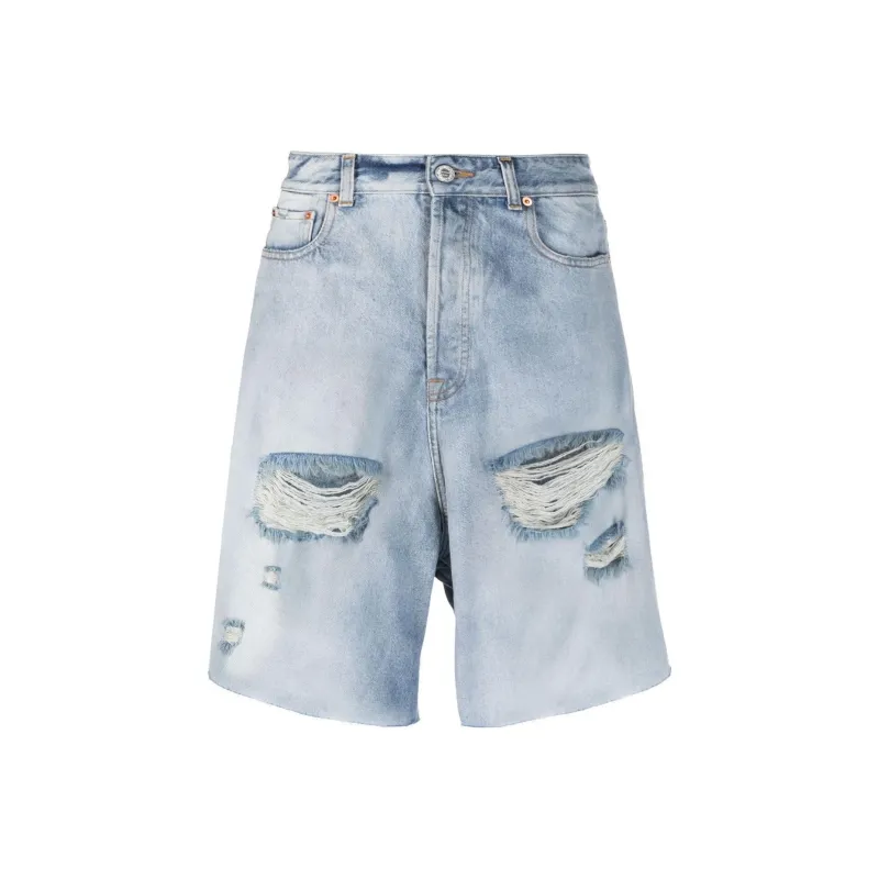 Vetements Ripped detailed Denim Shorts-0