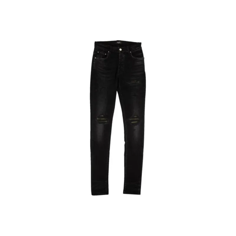 AMIRI MX1 Camo Leather Patch Jeans-0
