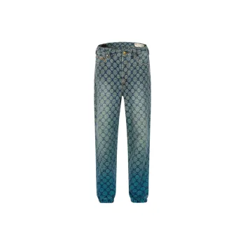 EVISU Denim Casual Pants Men's Denim Blue All Over
