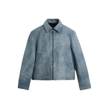 ZARA Leather Jackets Men Blue
