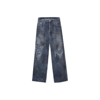 Balenciaga Casual Pants Loose Fit Style Unisex Blue