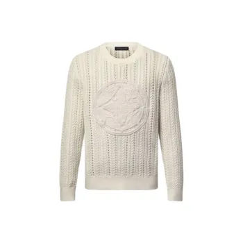 LOUIS VUITTON Long Sleeved Cable Knit Crewneck