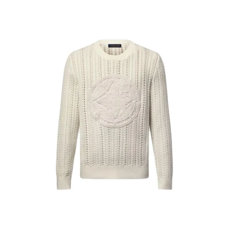 LOUIS VUITTON Long Sleeved Cable Knit Crewneck-0