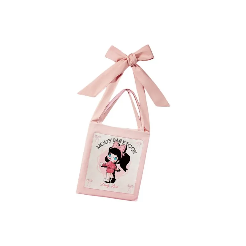 POP MART MOLLY Daily Look Cotton Portable Crossbody Bag, Shoulder Bag Women's Pink-1