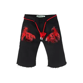 OFF WHITE Casual Shorts, Regular Fit Men's Black