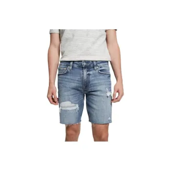 GUESS Distressed Denim Shorts Denim Shorts Men's Blue