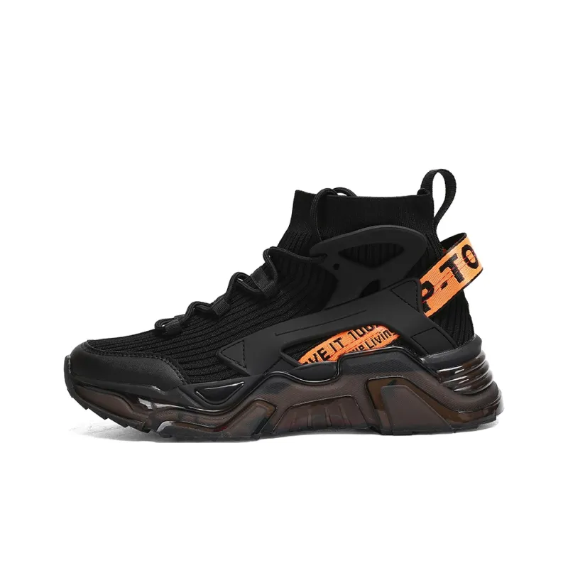 AMICNIEGD Breathable And Wear resistant High Top Chunky Sneakers Men's-0
