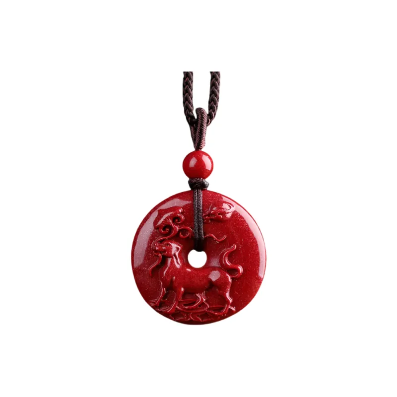 MY WORLD BEGINS AND ENDS WITH YOU Reconstructed Cinnabar Necklaces Unisex-22