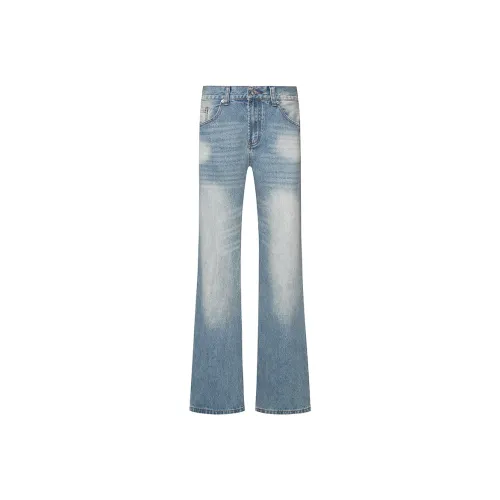 COOLALPACA Loose Fit Bootcut Jeans Unisex Blue