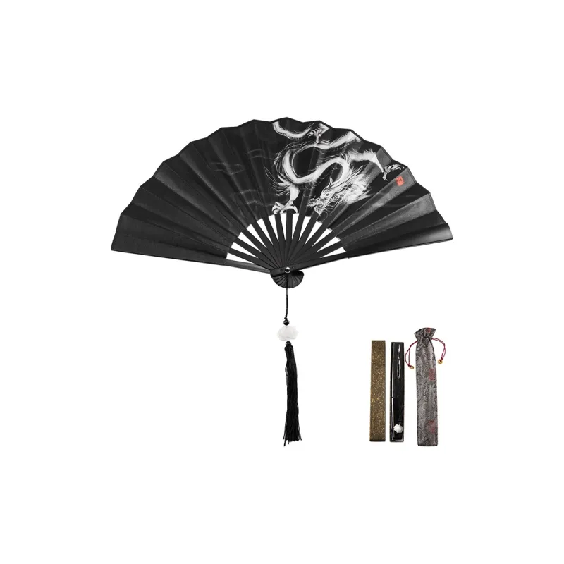 Pleasant Language Twill Damask And Silk Folding Fan-23