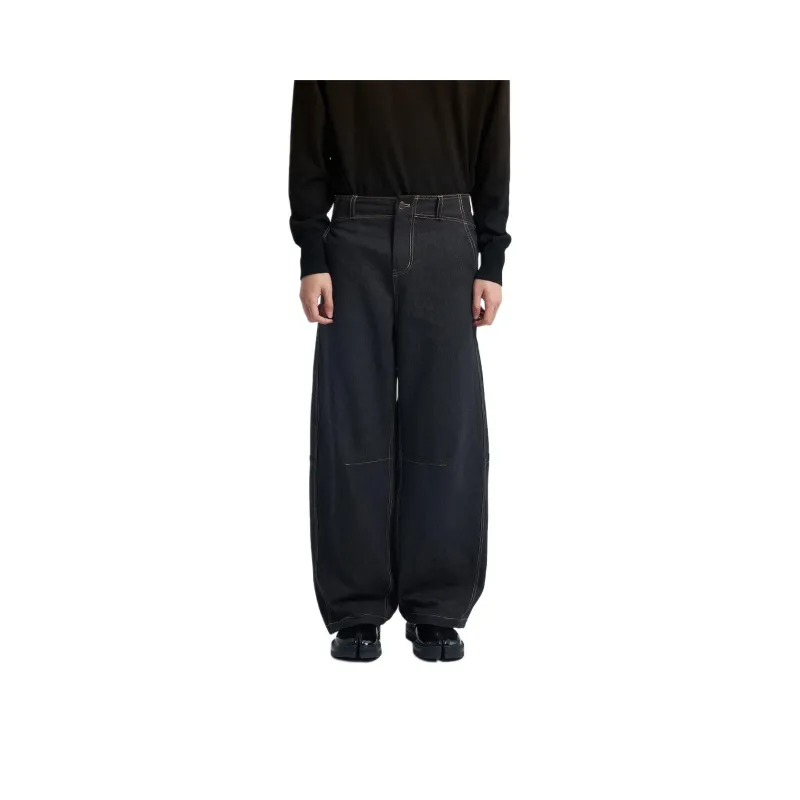 SAME FLOW Casual Pants Unisex Navy Blue-0